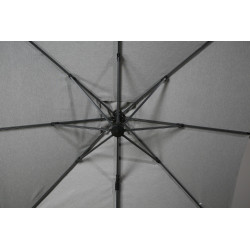 Parasol de jardin carré déporté et inclinable - 2,5 m - Delorm