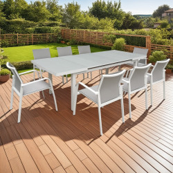 Table de salon de jardin extensible - 6/8 personnes - Delorm