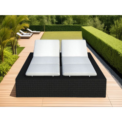 Bain de soleil design double en résine tressée de marque Delorm, référence: J8894000