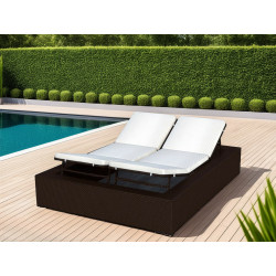 Bain de soleil design double en résine tressée de marque Delorm, référence: J8894100