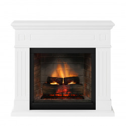 Cheminée électrique connectée 1400W - LARSEN Powerflame 2 - effets flammes 3D et crépitement - Blanc de marque TAGU, référence: B8903700