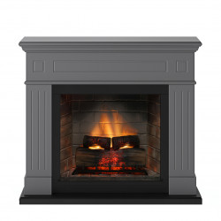 Cheminée électrique connectée 1400W - LARSEN Powerflame 2 - effets flammes 3D et crépitement - Gris de marque TAGU, référence: B8905400