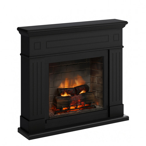 Cheminée électrique connectée 1400W - LARSEN Powerflame 2 - effets flammes 3D et crépitement - Noir - TAGU