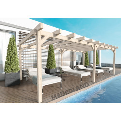 Pergola en bois autoportante - modèle MARSELLA - 400 x 400 cm - Maderland