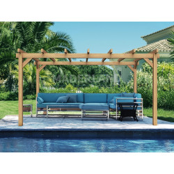 Pergola en bois autoportante - modèle VALENCIA - 1000 x 300 cm de marque Maderland, référence: J8906700