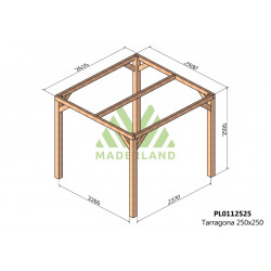 Pergola en bois autoportante - modèle TARRAGONA - 250 x 250 cm - Maderland