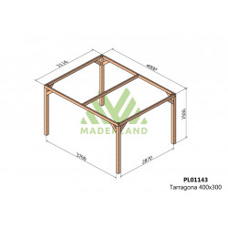 Pergola en bois autoportante - modèle TARRAGONA - 400 x 300 cm - Maderland