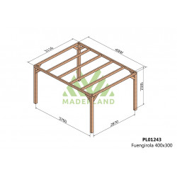 Pergola en bois autoportante - modèle FUENGIROLA - 400 x 300 cm - Maderland