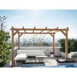 Pergola en bois autoportante - modèle SITGES - 300 x 300 cm - Maderland