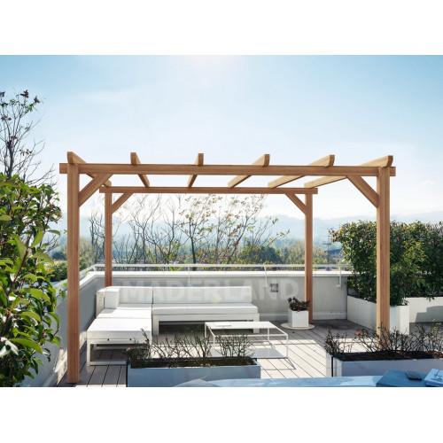 Pergola en bois autoportante - modèle SITGES - 400 x 300 cm - Maderland