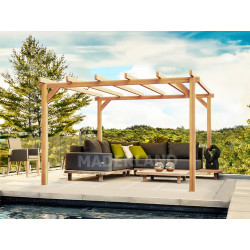 Pergola en bois autoportante - modèle LINARES - 300 x 300 cm de marque Maderland, référence: J8911600