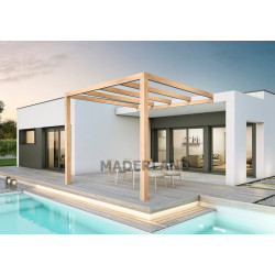 Pergola en bois adossée - modèle BURGOS - 300 x 300 cm de marque Maderland, référence: J8912300