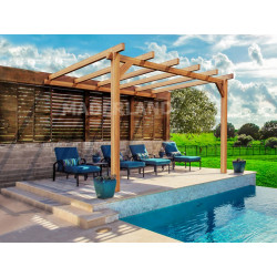 Pergola en bois adossée - modèle ANDORRA - 300 x 300 cm de marque Maderland, référence: J8913000