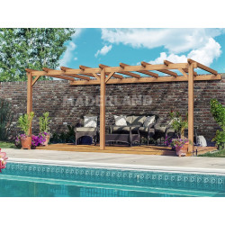 Pergola en bois adossée - modèle PALMA - 300 x 300 cm de marque Maderland, référence: J8913300