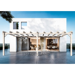 Pergola en bois adossée - modèle SEVILLA - 500 x 500 cm - Maderland