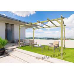 Pergola en bois autoportante - modèle BARCELONA - 300 x 300 cm - Maderland