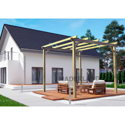 Pergola en bois autoportante - modèle MADRID - 300 x 300 cm de marque Maderland, référence: J8915800