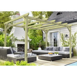 Pergola en bois autoportante - modèle CAMBADOS - 420 x 300 cm de marque Maderland, référence: J8916600