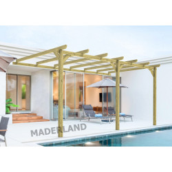 Pergola en bois adossée - modèle OVIEDO - 300 x 300 cm de marque Maderland, référence: J8917900