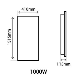 Radiateur vertical 2en1 surfacique et céramique - RADIASOFT - blanc - 1500W - 41x151,5x11,3 cm - programmable - détection fenêtr - Noirot