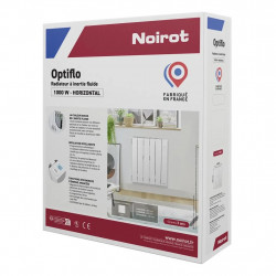 Radiateur blanc à inertie fluide - OPTIFLO - 1000W - 49x58,3x13cm - 3 programmes intégrés - détection fenêtre et présence - NF 3 - Noirot