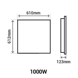 Radiateur horizontal 2en1 surfacique et céramique - RADIASOFT - gris - 1000W - 61x61,2x12,3 cm - programmable - détection fenêtr - Noirot