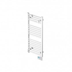 Radiateur sèche-serviettes - FLO BAIN II - fluide - 500W - 50x102,2x12,2 cm - programmable - 2 patères incluses - blanc de marque Noirot, référence: B8942400