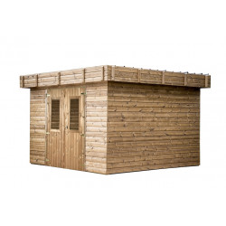 Abri Thalasso Toit Plat 11,22 m² – Bois Thermochauffé – Bac Acier – Sans Plancher de marque HABRITA, référence: J4611700