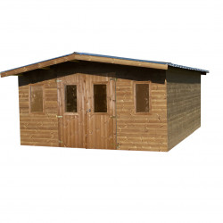 Abri Thermabri Double Pente 19,69 m² – Bois Thermochauffé – Bac Acier – Sans Plancher - HABRITA