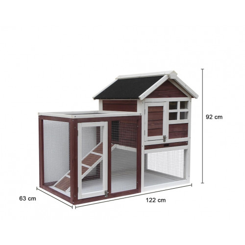 Poulailler PO 1206 – 0,76 m² – 2 à 3 poules – Bois de Sapin – Toit Bitumé - HABRITA