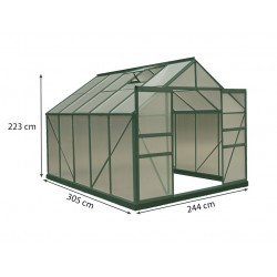 Serre de jardin en aluminium – 7,44 m² – Protection et isolation optimales de marque HABRITA, référence: J4222100