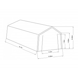 Abri en toile renforcée – 18,60 m² – Grand volume de stockage - HABRITA