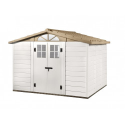 Abri de Jardin EVO 280 – 8,06 m² – Résine et Toit ABS – Avec Plancher de marque HABRITA, référence: J4493500