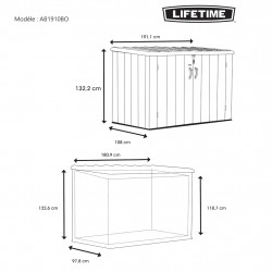 Coffre de Jardin 2,72 m³ – Résine PEHD et Acier – Toit Incliné - HABRITA