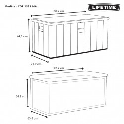 Coffre de Jardin 0,73 m³ – Résine PEHD et Acier – Imitation Bois - HABRITA