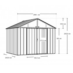 Abri de Jardin 6,60 m² – Acier Galvanisé – Toit Double Pente de marque HABRITA, référence: J8108700