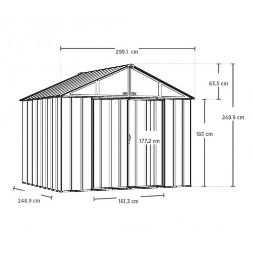 Abri de Jardin 6,60 m² – Acier Galvanisé – Toit Double Pente - HABRITA