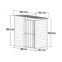 Abri de Jardin 2,00 m² – Acier Galvanisé – Toit Monopente de marque HABRITA, référence: J8109500