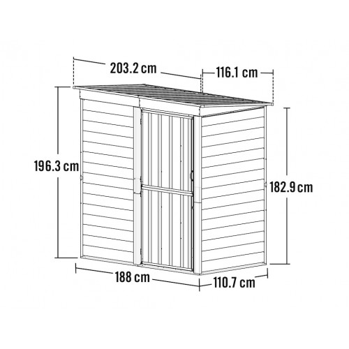 Abri de Jardin 2,00 m² – Acier Galvanisé – Toit Monopente - HABRITA