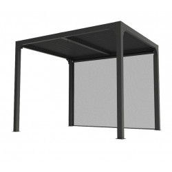 Pergola bioclimatique aluminium gris anthracite - 7,2 m² - Ventelles orientables de marque HABRITA, référence: J5407400