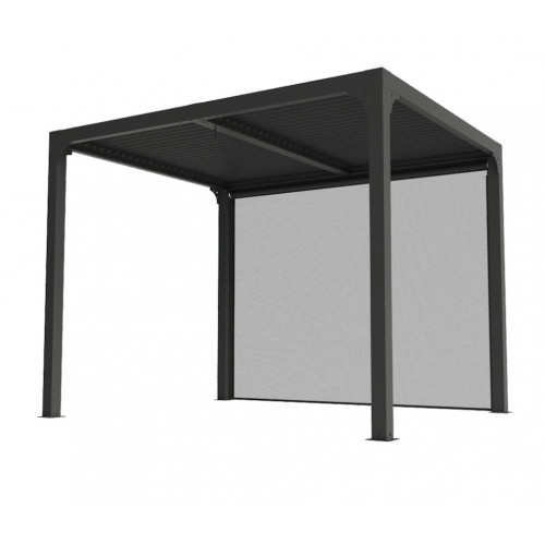 Pergola bioclimatique aluminium gris anthracite - 7,2 m² - Ventelles orientables - HABRITA