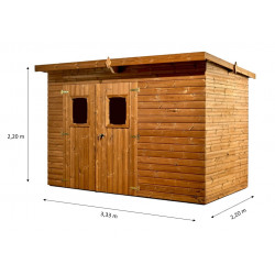 Abri Theora Mono Pente 7,33 m² – Bois Thermochauffé – Bac Acier – Sans Plancher de marque HABRITA, référence: J4611100