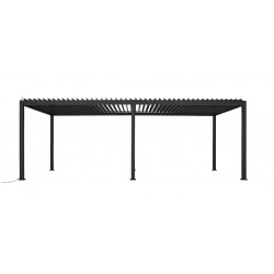 Pergola bioclimatique autoportante - Aluminium thermolaqué - Lames orientables motorisées - Rubans LED - 17,81 m² de marque HABRITA, référence: J8944800