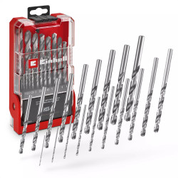 Coffret forets HSS-G Silver - 19 pièces - Ø1-10mm - acier rapide - affûtage précis - tige cylindrique de marque EINHELL , référence: B8953100