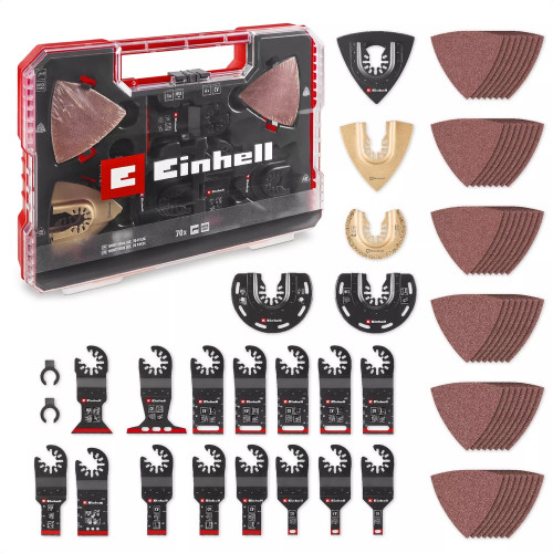 Coffret accessoires XXL Multi-Tools - 70 pièces - lames, racloir, ponçage - outils multifonctions - EINHELL 