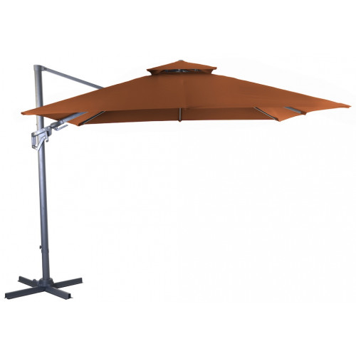 Parasol déporté - CLIM - Aluminium - 3x3 - Sienne - PROLOISIRS