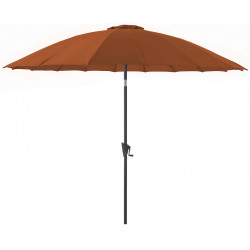 Parasol droit pagode - PAGODE - Aluminium époxy - Fibre de verre - Ø300 - Sienne de marque PROLOISIRS, référence: J8964100