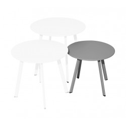 Table basse - MASSAÏ - Acier époxy - Ø40 cm - Gris de marque PROLOISIRS, référence: J8965800