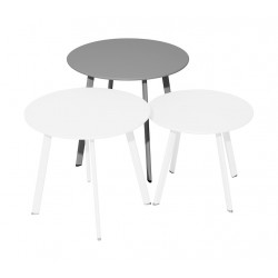 Table basse - MASSAÏ - Acier époxy - Ø50 cm - Gris - PROLOISIRS