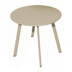 Table basse - MASSAÏ - Acier époxy - Ø60 cm - Crème - PROLOISIRS